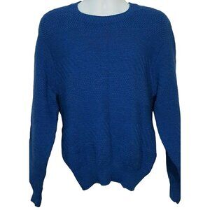 Iredell County Sweater Mens M Crew Neck Long Sleeve Pull Over Blue USA Vintage